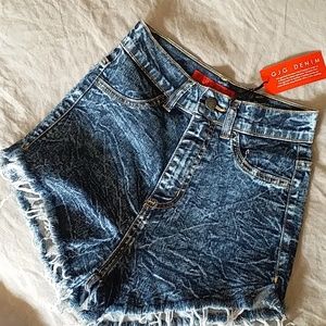 High waist  denim shorts .